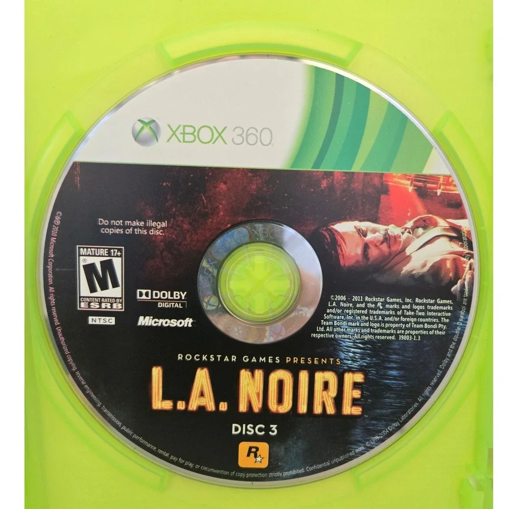 L.A. Noire - Xbox 360 - Complete CIB - 3 Discs W/ Manual Tested‎ & Working